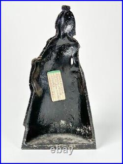 11.25 Antique Whitman Ma Cast Iron Door Stop Hand Painted Victorian Woman
