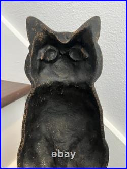 12.5 lb. ANTIQUE VINTAGE c. 1910 CAST IRON HALLOWEEN BLACK CAT DOORSTOP