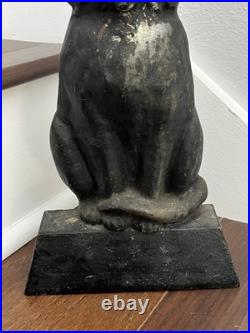 12.5 lb. ANTIQUE VINTAGE c. 1910 CAST IRON HALLOWEEN BLACK CAT DOORSTOP