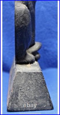 12.5 lb. ANTIQUE VINTAGE c. 1910 CAST IRON HALLOWEEN BLACK CAT DOORSTOP