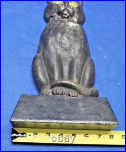 12.5 lb. ANTIQUE VINTAGE c. 1910 CAST IRON HALLOWEEN BLACK CAT DOORSTOP