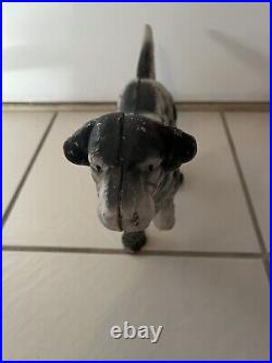 14.5 X 8.5 Antique Cast-Iron English Setter Pointer Dog Door Stop Statue