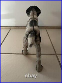 14.5 X 8.5 Antique Cast-Iron English Setter Pointer Dog Door Stop Statue