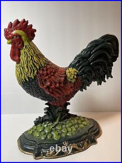 14 Rooster Cast Iron Door Stop Farmhouse Chicken Country Décor