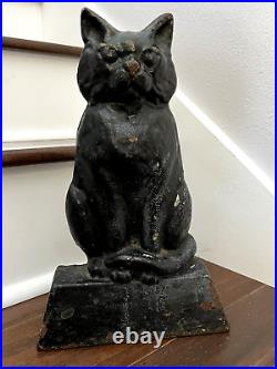 15 pound ANTIQUE VINTAGE 1914 CAST IRON HALLOWEEN CAT DOORSTOP