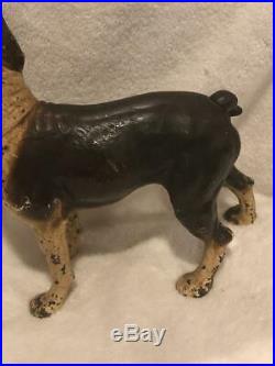 1920 Antique Hubley Boston Terrier Bulldog Cast Iron Door Stop Dog Sculpture