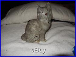 1920's Antique Hubley Fireside Sitting Cat Large Painted Cast Iron Doorstop
