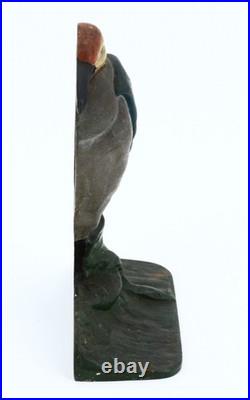1920's Cast Iron Heron Doorstop, Old Repaint 3lbs