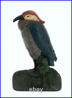 1920's Cast Iron Heron Doorstop, Old Repaint 3lbs