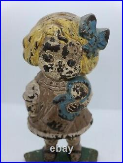 1920's HUBLEY # 75 Dolly Dimple Toy Doll Statue Cast Iron Doorstop G. G. Drayton