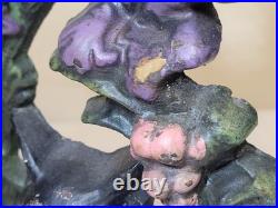 1920s-30s Fox Hunt Cast Iron Doorstop Original Paint vintage Antique Victorian