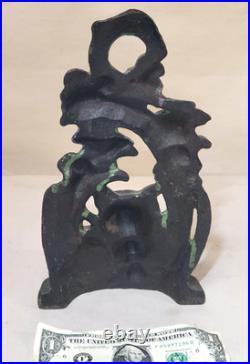 1920s-30s Fox Hunt Cast Iron Doorstop Original Paint vintage Antique Victorian