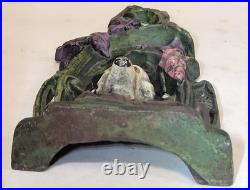 1920s-30s Fox Hunt Cast Iron Doorstop Original Paint vintage Antique Victorian