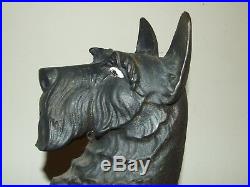 1930's Cast Iron Scotty Dog Large Figural Scottish Terrier Door Stop withGlass Eye