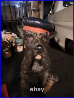 1930's Cast Iron Scotty Dog Large Figural Scottish Terrier Holding Cane