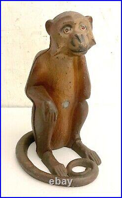 1930's Hubley Doorstop Monkey Cast Iron