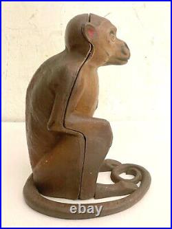 1930's Hubley Doorstop Monkey Cast Iron