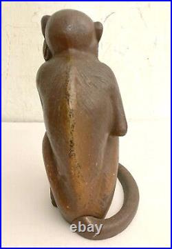 1930's Hubley Doorstop Monkey Cast Iron