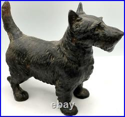 1930s Hubley Cast Iron Scottie Dog Scottish Terrier Figural Door Stop Patina