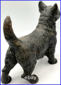 1930s Hubley Cast Iron Scottie Dog Scottish Terrier Figural Door Stop Patina