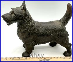 1930s Hubley Cast Iron Scottie Dog Scottish Terrier Figural Door Stop Patina