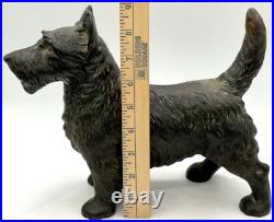 1930s Hubley Cast Iron Scottie Dog Scottish Terrier Figural Door Stop Patina