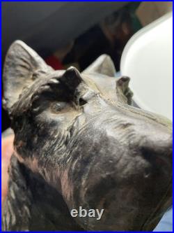 1930s Hubley Cast Iron Scottie Dog Scottish Terrier Figural Door Stop Patina