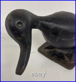 1950's Antique Virginia Metalcrafters Large Cast Iron Duck Door Stop