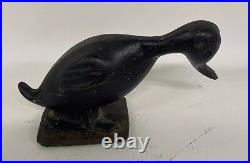 1950's Antique Virginia Metalcrafters Large Cast Iron Duck Door Stop