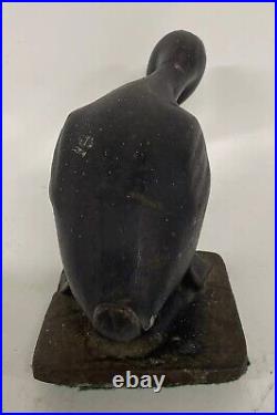 1950's Antique Virginia Metalcrafters Large Cast Iron Duck Door Stop