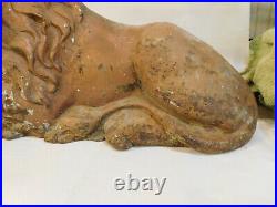 19th Century Victorian Cast Iron Lion Doorstop Large 27 Wide Heavy