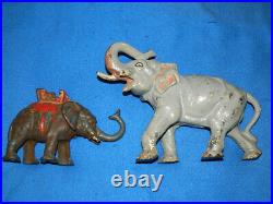 2 Vintage Cast Iron Elephants 3 lb. Coin Bank and 8 lb. Door Stop