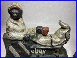 2 Vintage Porgy Charleston SC Cast Iron Doorstop Mule with Rider In Cart MINT B14