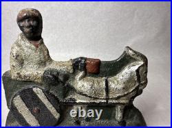 2 Vintage Porgy Charleston SC Cast Iron Doorstop Mule with Rider In Cart MINT B14