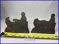 2 Vintage Porgy Charleston SC Cast Iron Doorstop Mule with Rider In Cart MINT B14