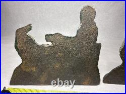 2 Vintage Porgy Charleston SC Cast Iron Doorstop Mule with Rider In Cart MINT B14