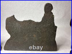 2 Vintage Porgy Charleston SC Cast Iron Doorstop Mule with Rider In Cart MINT B14