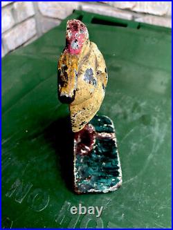 ALBANY CAST IRON HERON BIRD ART STATUE DOORSTOP ORIGINAL PAINT Great Patina 7.5