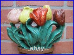 ALBANY FOUNDRY TULIPS Antique Cast Iron Flowers Doorstop Decorative Art Statue