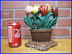 ALBANY FOUNDRY TULIPS Antique Cast Iron Flowers Doorstop Decorative Art Statue