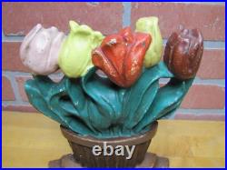 ALBANY FOUNDRY TULIPS Antique Cast Iron Flowers Doorstop Decorative Art Statue