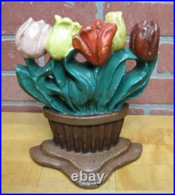 ALBANY FOUNDRY TULIPS Antique Cast Iron Flowers Doorstop Decorative Art Statue