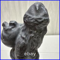 ANTIOUE CAST IRON SANTA CLAUS DOOR STOP FIGURE 5 1/2 Paper weight