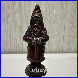 ANTIOUE CAST IRON SANTA CLAUS DOOR STOP FIGURE DATED 1890 5 1/2 Paper weight