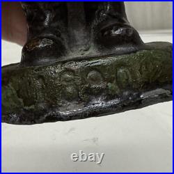 ANTIOUE CAST IRON SANTA CLAUS DOOR STOP FIGURE DATED 1890 5 1/2 Paper weight