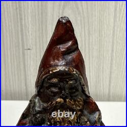 ANTIOUE CAST IRON SANTA CLAUS DOOR STOP FIGURE DATED 1890 5 1/2 Paper weight