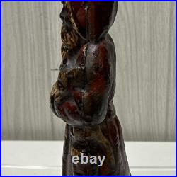 ANTIOUE CAST IRON SANTA CLAUS DOOR STOP FIGURE DATED 1890 5 1/2 Paper weight