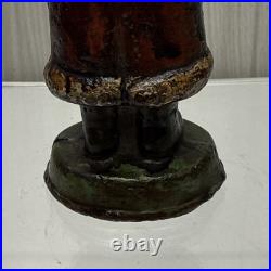 ANTIOUE CAST IRON SANTA CLAUS DOOR STOP FIGURE DATED 1890 5 1/2 Paper weight