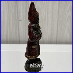ANTIOUE CAST IRON SANTA CLAUS DOOR STOP FIGURE DATED 1890 5 1/2 Paper weight