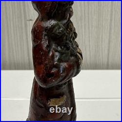 ANTIOUE CAST IRON SANTA CLAUS DOOR STOP FIGURE DATED 1890 5 1/2 Paper weight